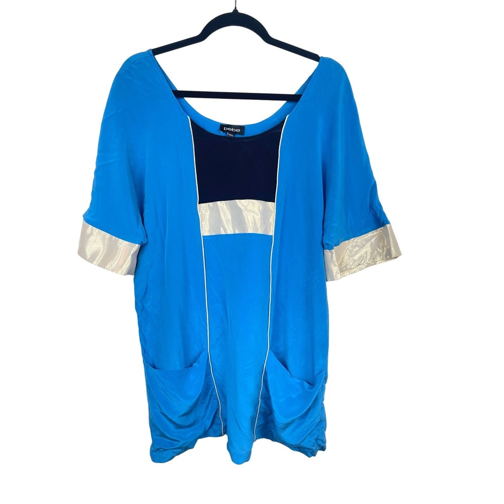 Mini Dress Sz M Futuristic Silk Indie Sleeze Disco Colorblock Party Statement